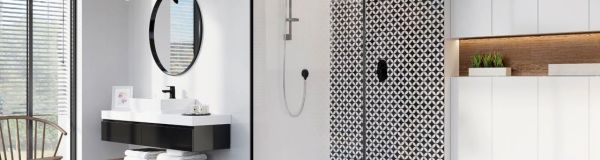 Modo New Black II Frame Walk In fekete zuhanyfal